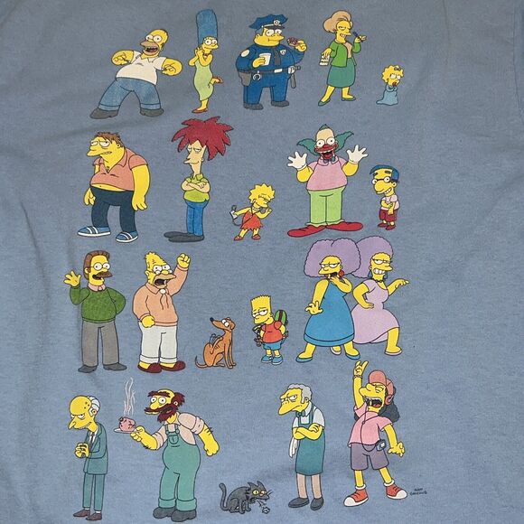 The Simpsons Springfield Homer Bart Marge Lisa Mr. Burns Krusty Large T-Shirt - Picture 1 of 14